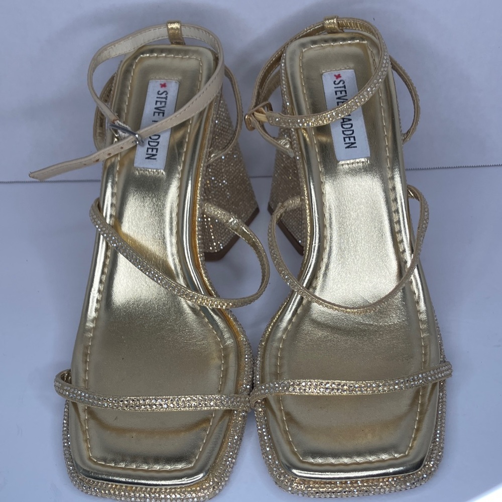 Steve Madden Metallic Gold Strappy Heels